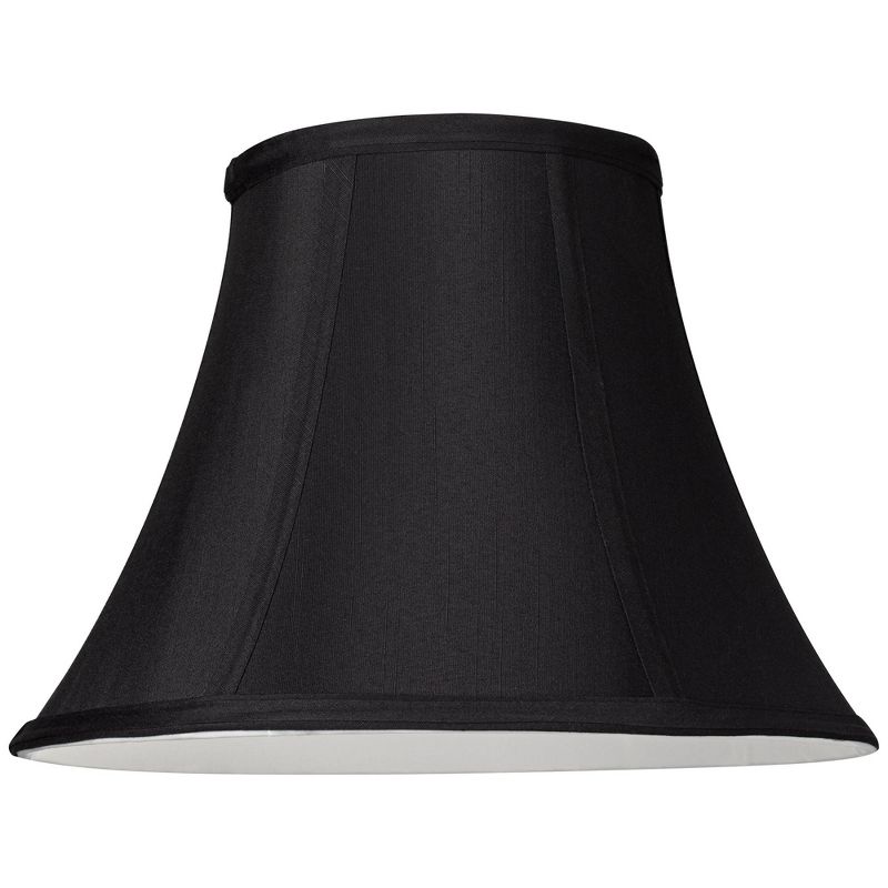 Springcrest Set of 2 Bell Lamp Shades Black Small 6" Top x 12" Bottom x 8.5" High x 9" Slant Spider Replacement Harp and Finial, 4 of 8