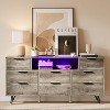 Spacious 8-Drawer Black Dresser with App-Controlled LED Lights & Built-in Charging Station – Ideal for Any Room - 3 of 4