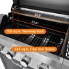 Okak Stainless Steel Propane Grill with 3/4 Burners, Bbq Grill with Side Burner and 2 Cabinet Doors, Outdoor Grill for BBQ, Camping - 4 of 4