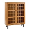 ORRD Shoe Cabinet with Shutter Doors, 6-Tier Adjustable Shelf Entryway Organizer, Wooden Modern Rack for Hallway Closet， Natural - 3 of 4