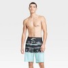 Men's 10" Tropical Print Swim Shorts - Goodfellow & Co™ Aqua Green - 3 of 3