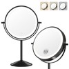 Makeup Mirror, Vanity Mirror with Lights 3 Color Settings Adjustable Brightness, 1/10X Magnifying, 360° Rotating Magnification Mirror for Desk Beauty - 2 of 4