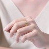 Elegant Gold Plated Modern Ring Featuring Vibrant Green Cubic Zirconia for a Contemporary and Eye-Catching Design - 2 of 3