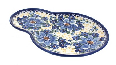 Polish Pottery Red Daisy Dessert Plate - Handmade, 7 Inch, Microwave & Dishwasher Safe - View #3