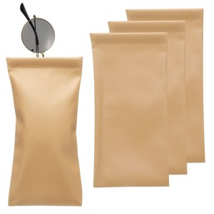 Unique Bargains PU Leather Portable Squeeze Top Soft Eyeglass Cases 4 Pcs 3.5" x 7.1" - 1 of 4