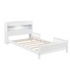 NicBex Twin Size Bed Frame,Pine Wood Platform Bed with Bookcase Headboard,LED Motion Sensor Light,Guardrails,Bedframe for Girls and Boys - 2 of 4