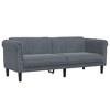 vidaXL 3 Piece Sofa Set - Dark Gray Velvet, Modern Living Room Furniture with Armchair, 2-Seater & 3-Seater Sofas - 4 of 4