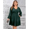Womens Plus Size A Line Wrap Sweater Dress Casual - 2 of 4