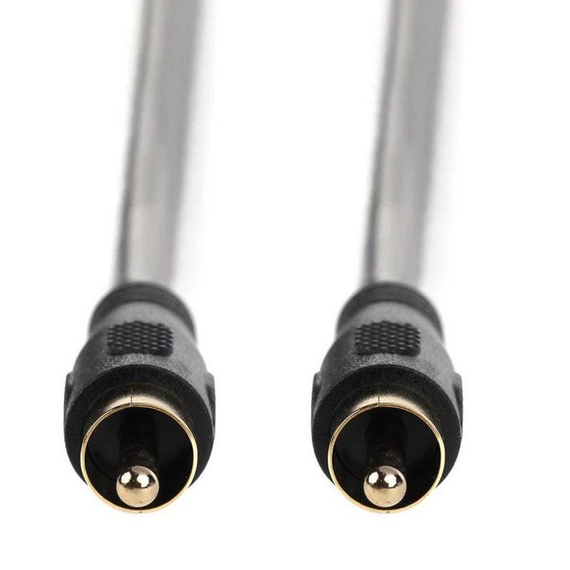 Monoprice Audio/Video Coaxial Cable - 6 Feet - Black | RCA Male/Male RG-59U 75ohm (for S/PDIF Digital Coax Subwoofer & Composite Video), 3 of 6