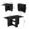 Warmounts Modern Drop Leaf Folding Rectangle Dining Table with Storage For 2 to 6 People - 3 of 4