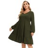 Clearlove Womens Plus Size Dresses 2025 Short Sleeve V-Neck Tshirt Dress Flowy Babydoll Dress - 3 of 4