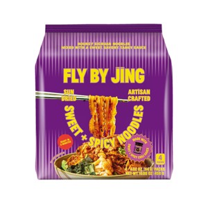 FLY BY JING Sweet + Spicy Sun Dried Vegan Sichuan Noodles - 16.08oz/4ct - 1 of 4