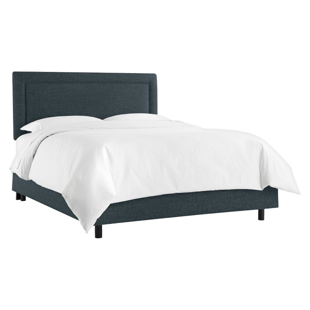 Skyline Furniture Queen Empire Linen Upholstered Bed Navy: Contemporary Design, Pine Frame, 51"" Headboard -  16483910