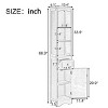 Garvee Bathroom Tall Storage Cabinet with Adjustable Shelf, Tall Narrow Bathroom Cabinet with Drawer For Living Room Laundry, White - 2 of 4