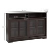 Sideboard Buffet Cabinet Bar Cabinet,Credenza with Sliding Glass Doors, Cupboard and Adjustable Shelf - 3 of 4