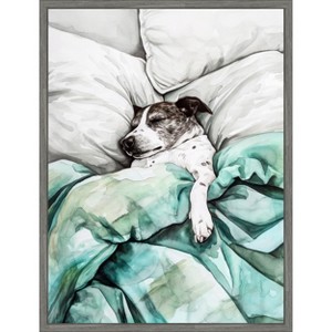 Amanti Art Dogs Life Tucked In by Justyna Jaszke Framed Canvas Wall Art - 1 of 4