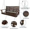Fortune Candy Wooden Porch Swing 2-Seater Extra Large, Ergonomic Seat, Bench Swing with Hanging Chains, for Outdoor Patio Garden Yard - 2 of 4
