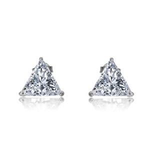 Guili 4ctw Elegant Stud Earrings with Sparkling Lab-Created Trillion-Cut Triangle Moissanite – Chic & Modern Design - 1 of 3