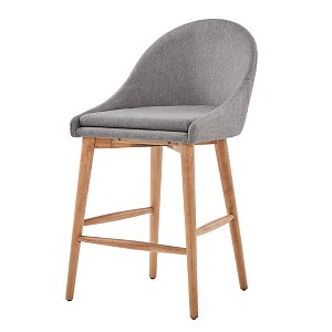 Conrad Natural Danish Modern 24 In. Counter Chair (Set of 2) - Smoke - Inspire Q, Grey