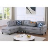 TiramisuBest Black Faux Leather L-Shaped Sectional Sofa with Storage Ottoman & Cup Holders, 2-Piece Couch for Living Room - 3 of 4