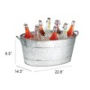Royal Hampton 23 Inch Beverage Tub with 2 Handles, Galvanized Steel Construction - 3 of 4