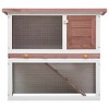 vidaXL Rabbit Hutch Bunny Cage House with Pull Out Tray Ramp Solid Pine Wood - Brown - 3 of 4