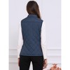 Allegra K Women's Stand Collar Lightweight Gilet Quilted Zip Vest - 4 of 4