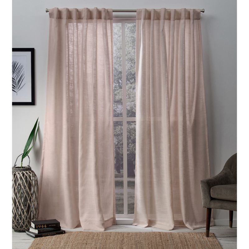 Set Of 2 Bella Sheer Hidden Tab Top Curtain Panels - Exclusive Home, 1 of 9