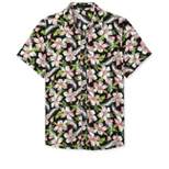 Lars Amadeus Men's Summer Floral Print Short Sleeve Button Down Beach Hawaiian Casual Shirt