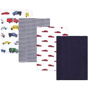 Luvable Friends Hudson Baby Flannel Burp Cloths 4pk Set - 1 of 2