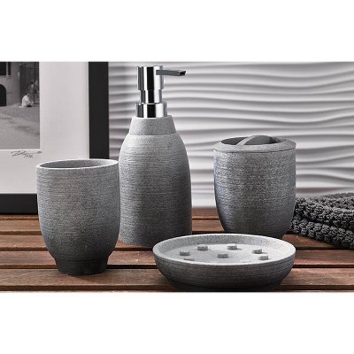 Greystone Gray Resin Bathroom Tumbler, 11oz