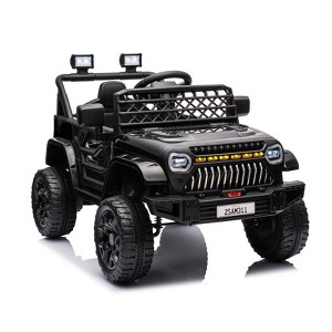 12V Ride On Car for Kids, Electric Vehicle Toddles, Battery Powered Truck Car Toy with RC, LED, Music, 4-Wheel Suspension - 1 of 4