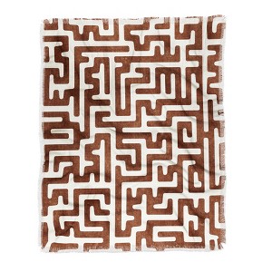 Little Arrow Design Co Maze In Brandywine Woven Throw Blanket - Deny Designs - 1 of 2