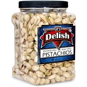 Roasted Salted Pistachios with Sea Salt by It's Delish, 1.6 LBS Jumbo Jar - 1 of 4
