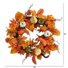 Nearly Natural 24” Autumn Pumpkin, Gourd and Berries in Assorted Colors Artificial Fall Wreath - 2 of 3