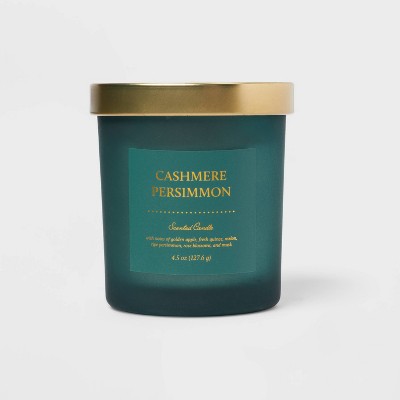 4.5oz Colored Glass Candle Cashmere Persimmon Green - Threshold™
