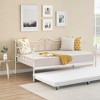 Twin Daybed with Trundle, Modern Pull Out Metal Day Bed with Vintage Headboard, Sturdy Daybed Frame with Metal Slat Support - 4 of 4
