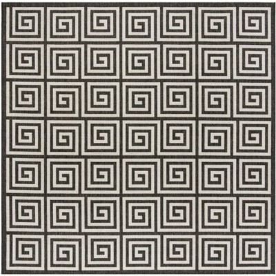 Linden Light Grey and Charcoal Geometric Square Rug
