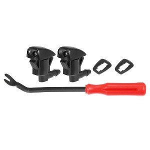 Unique Bargains Front Windshield Wiper Washer Nozzle Spray Jet Kit 85381-44010 for Toyota Tacoma 2005-2015 for Toyota Prius 2001-2009 Black 5 Pcs - 1 of 4