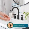 3 Hole 2 Handles Lavatory Basin Bathroom Sink Faucet with Pop Up Drain with Hot and Cold Mixer Valves 8 Inch Widespread Bathroom Faucet Matte Black - 2 of 4