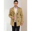Lars Amadeus Men's Winter Stand Collar Double Breasted Notch Lapel Pea Coats - 2 of 4