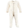 Hudson Baby Infant Girls Cotton Sleep and Play, Cinnamon Hearts - 3 of 4
