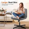 Armless Office Chair With Height Adjustable,Criss Cross Chair With Wide Seat,Adjustable Computer Task Chairs,Swivel Office Chair No Wheels-Cuddlewood - 4 of 4
