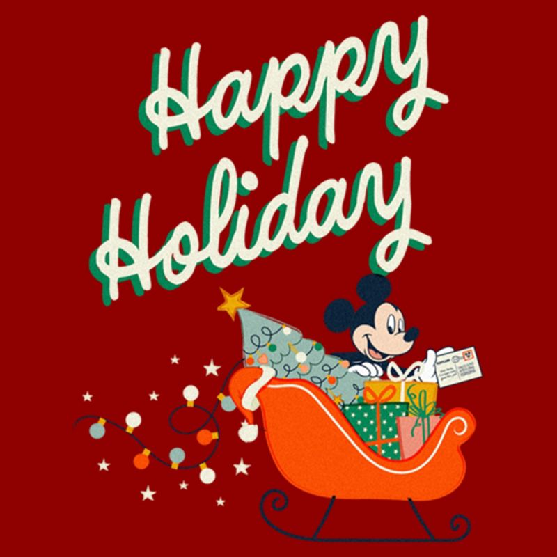 Women's Mickey & Friends Happy Holiday Sled T-Shirt, 2 of 5