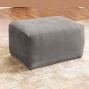 Stretch Pique Ottoman Flannel Gray - Sure Fit: Machine Washable, Elastic Fit, Indoor Use - 2 of 4