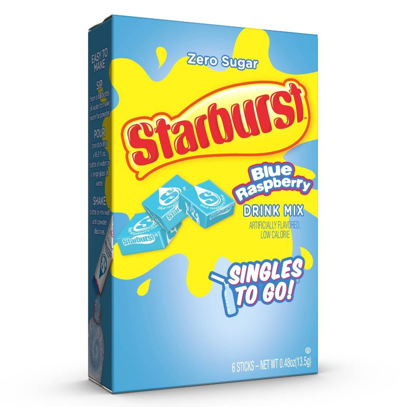 Starburst Zero Sugar Blue Raspberry Drink Mix - 6ct Packets, 1 of 8