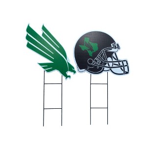 NCAA North Texas Mean Green Logo and Helmet 2pk Yard Sign Set - 1 of 1