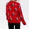 Womens Christmas Sweaters 2025 Festive Sweaters Christmas Stockings Pattern Crew Neck Ribbed Cuffed Pullovers Holiday Swetaers - 2 of 4