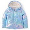 The Children's Place Girls Long Sleeve Iridescent Midweight Microfleece Lined Puffer Jacket - 2 of 4