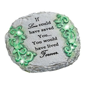 Collections Etc Glow-in-the-Dark Scrolling Flowers Memorial Stone - 1 of 2